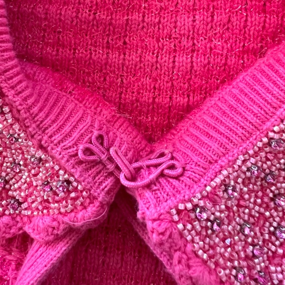 ALICE + OLIVIA Akira Embellished Cardigan in Pink - M - Picture 5 of 12